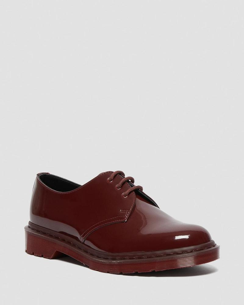 Dr Martens 1461 Made in England Mono Lak Leren Oxford Schoenen Heren Rood | NL 220QMA